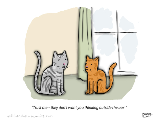 Cartoon: A Little Advice (medium) by a zillion dollars comics tagged pets,cats,animals,philosophy