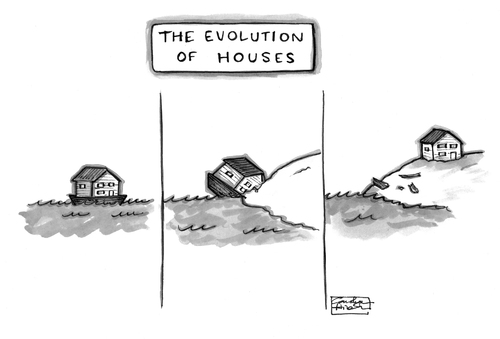 Cartoon: The Evolution of Houses (medium) by a zillion dollars comics tagged science,evolution,silliness