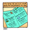 Cartoon: Six Excellent Options (small) by a zillion dollars comics tagged business,insurance,health,scam