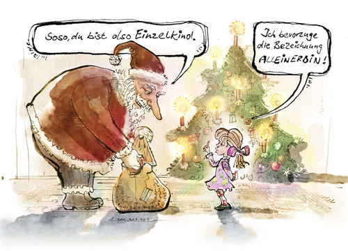 Cartoon: Einzelkind (medium) by Stolle tagged christmas