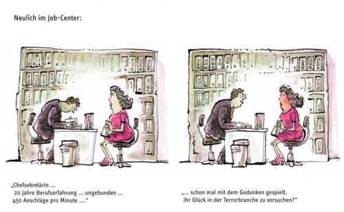 Cartoon: Job-Center (medium) by Stolle tagged karriere,job,arbeitslosigkeit,neuanfang,beruf