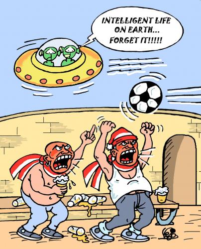 Cartoon: Hooligans... (medium) by Vejo tagged sports,soccer,hooligans