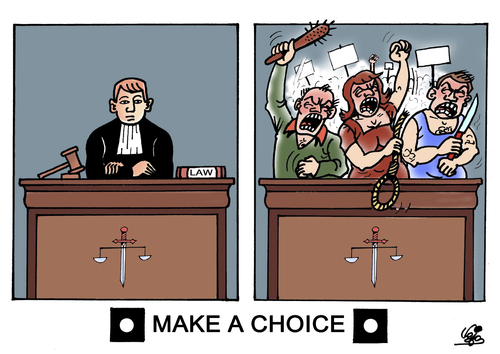 Cartoon: JUSTICE... (medium) by Vejo tagged justice,lynch,mob,human,rights