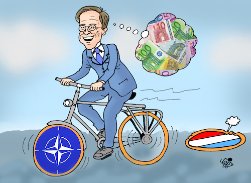 Cartoon: Mark Rutte Navo (medium) by Vejo tagged navo,secretarygeneral,the,netherlands,mark,rutte