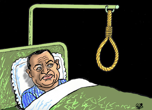 Cartoon: MUBARAK TRIAL... (medium) by Vejo tagged mubarak,trial,egypt