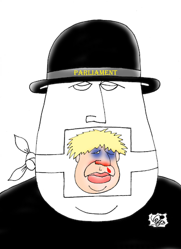 Cartoon: Suspension  British parliament (medium) by Vejo tagged parlaiment,boris,johnson,dictator,freedom,of,speech,censor