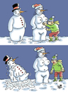 Cartoon: Snowman... (small) by Vejo tagged snow,snowman,and,woman,winter