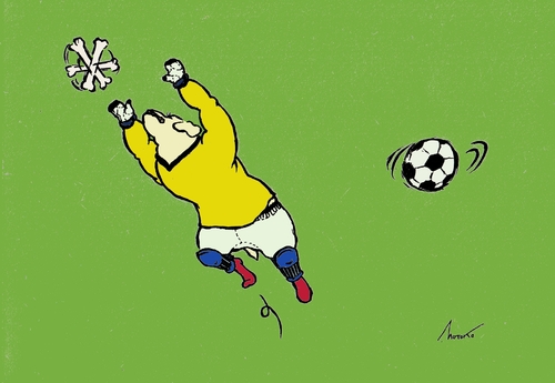 Cartoon: Toooooor (medium) by motoko tagged hund,dog,fußball,soccer,tor,goal
