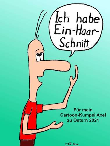 Cartoon: EinHaarschnitt (medium) by Alan tagged haarschnitt,drei,haare,lexa,nase