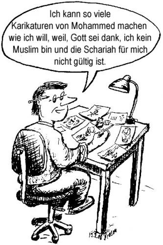Cartoon: Mohammed-Karikaturist (medium) by Alan tagged mohammed,cartoonist,muslim,westergaard,shariah,freedom,karikaturist