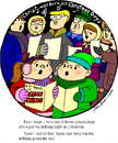 Cartoon: Jesus Birthday (small) by Alan tagged christ born christmas day family circle jesus birthday gifts singing