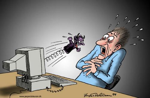 Cartoon: Computervirus (medium) by deleuran tagged computers,virus,spam
