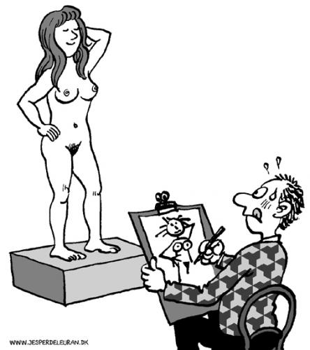 Cartoon: Croquis (medium) by deleuran tagged drawing,nude,model,art,school,