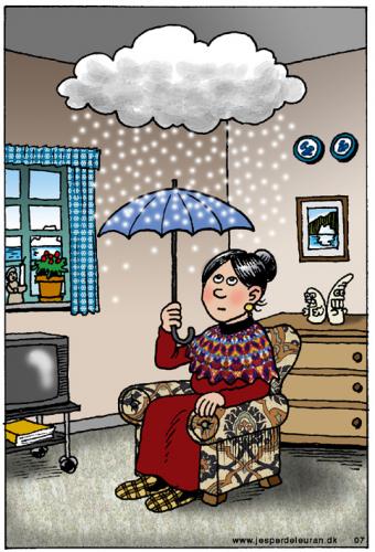 Cartoon: indoor climate (medium) by deleuran tagged housing,climate,greenland,snow,weather,