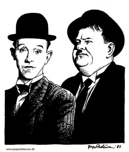 Cartoon: Laurel and Hardy (medium) by deleuran tagged comedy,comedians,movies,fun,portraits,