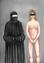 Cartoon: woman-5 (small) by faruksoyarat tagged tesettür