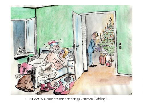 Cartoon: Der Weihnachtsmann kommt (medium) by williS tagged weihnachtsmann,ehepaar,inflagranti