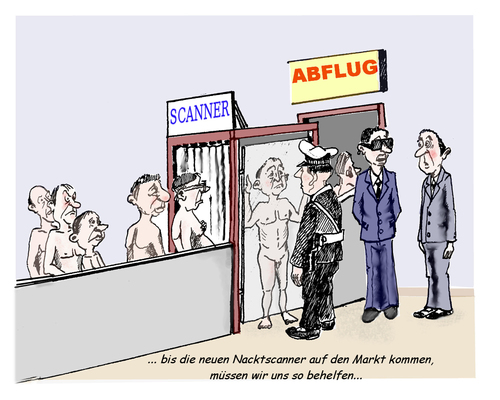 Cartoon: Nacktscanner (medium) by williS tagged nacktscanner,flughafen