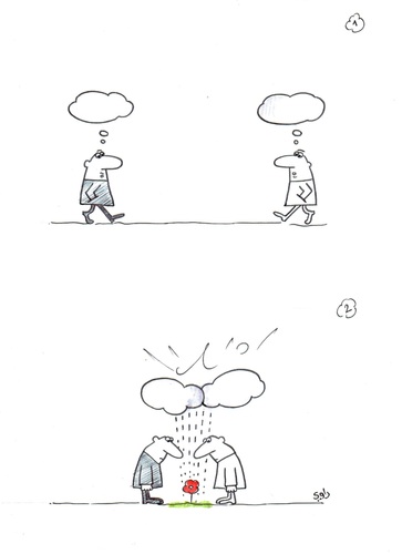 Cartoon: Ideas (medium) by Raoui tagged idea,share,discuss,difference