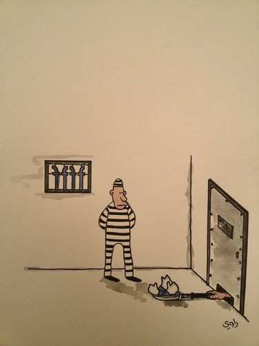 Cartoon: Jail (medium) by Raoui tagged jail,food,facebook,addiction,like