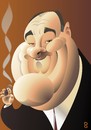 Cartoon: James Gandolfini - Tony Soprano (small) by spot_on_george tagged james gandolfini sopranos caricature