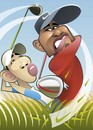 Cartoon: Tiger Woods (small) by spot_on_george tagged tiger,woods,caricature,golf