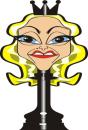 Cartoon: TV Times illo - Madonna (small) by spot_on_george tagged madonna,chess,pop,caricature