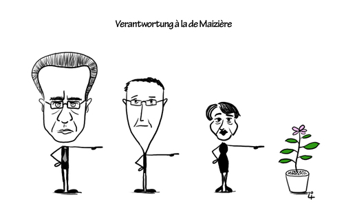 Cartoon: Verantwortung? (medium) by elke lichtmann tagged drohne,verantwortung,verteidigungsministerium,de,maiziere