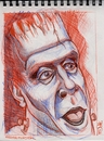 Cartoon: Fred Gwynne as Herman Munster (small) by McDermott tagged caricature,sketch,hermanmunster,actor,tvland,pencil,drawing
