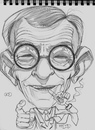 Cartoon: George Burns Caricature Sketch (small) by McDermott tagged georgeburns,gracie,tvold,60s,scetchbook,pencil,drawing