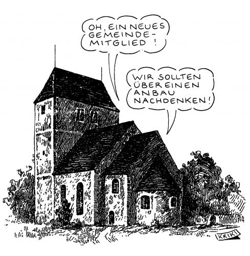 Cartoon: Anbau (medium) by Kriki tagged church,religion,gemeinde,kirchhe,kirchensteuer,kollekte,kirche,religion,glaube,gott,bibel,architektur,sakral,kultur,gebäude,anbau,erweiterung,vergrößerung,gemeinde,mitglied,maßlosigkeit,steuer,steuerzahler,kirchensteuer,kollekte,geld,finanzierung,finanzen,abzocke,betrug