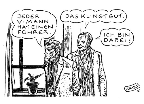 Cartoon: V-Führer (medium) by Kriki tagged verführer,verführer,vmann,führer,nazi