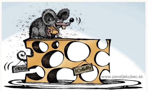 Cartoon: Economy - crisis (medium) by toon tagged cartoon,economy,crisis,finance,finanzkrise,money,world,poster,satire