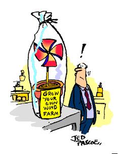 Cartoon: Grow your own windfarm (medium) by Jedpas tagged eco,wind,farm,cartoon,funny,global,warming