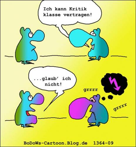 Cartoon: Kritikfähigkeit (medium) by BoDoW tagged unglauben,zorn,beziehung,paar,kritikfähigkeit,kritik