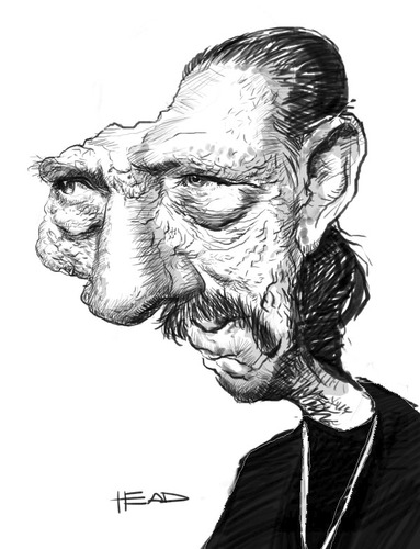 Cartoon: Danny Trejo (medium) by manohead tagged caricatura,manohead,caricature