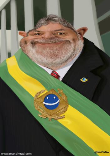 Cartoon: Luiz Inacio Lula da Silva (medium) by manohead tagged caricatura,caricature,manohead