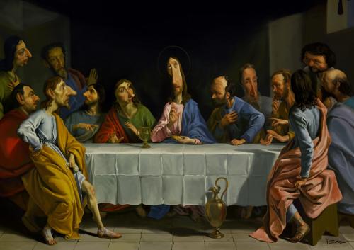 Cartoon: The Last Supper (medium) by manohead tagged caricatura,caricature,manohead