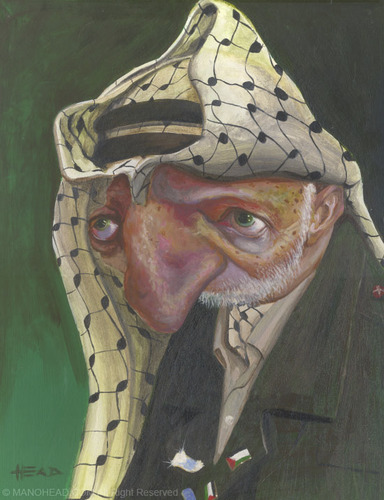 Cartoon: Yasser Arafat (medium) by manohead tagged caricatura,caricature,manohead