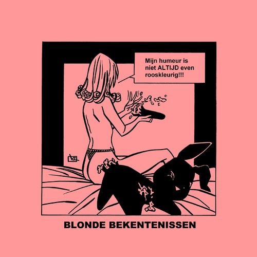 Cartoon: Blonde Bekentenissen - Humeur (medium) by Age Morris tagged tags,cosmogirl,lekkerding,domblondje,blondje,dom,blondebekentenissen,overlevenenliefde,victorzilverberg,agemorris,humeur,rooskleurig,nietaltijd,cosmomeisje