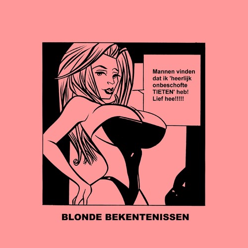 Cartoon: Blonde Bekentenissen - TIETEN! (medium) by Age Morris tagged tags,cosmogirl,lekkerding,domblondje,blondje,dom,blondebekentenissen,overlevenenliefde,victorzilverberg,agemorris,relatie,borsten,tieten,heerlijk,onbeschoft,lief,dubbeld,nepperds,opblaastieten,fake