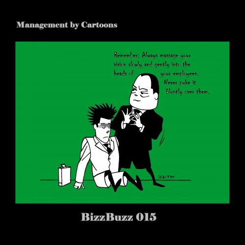 Cartoon: Massage or Puke Vision (medium) by MoArt Rotterdam tagged bizzbuzz,managementcartoons,managementadvice,officelife,businesscartoons,officesurvival,vision,massage,puke