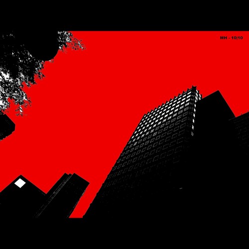 Cartoon: MH - The BloodRed Sky (medium) by MoArt Rotterdam tagged rotterdam,lucht,sky,bloedrood,bloodred,gebouwen,buildings,kantoren,office,zakenleven,business