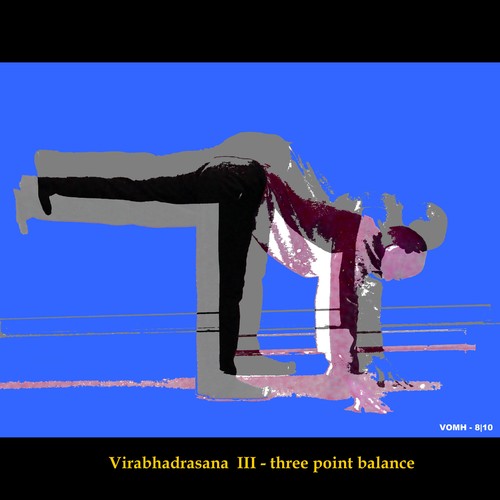Cartoon: MH - Virabhadrasana - variant (medium) by MoArt Rotterdam tagged yoga,yogapose,asana,virabhadrasana,warrior,krijger