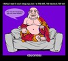 Cartoon: CouchYogi Too Full of Excuses (small) by MoArt Rotterdam tagged yogamat,spiritualadvice,gurutalk,guru,couchtalk,couchyogi,yoga,fullofexcuses,ego,excuses,bullshit,reallywanttostart,startdoing,toostiff,toochubby,toofat,tooold,yogatoon,doyoga