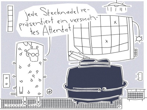 Cartoon: jede (medium) by bob schroeder tagged attentat,stecknadel
