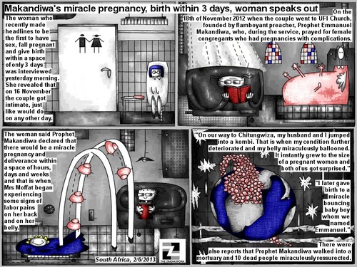 Cartoon: miracle pregnancy (medium) by bob schroeder tagged pregnant,pregnancy,birth,baby,child,miracle,religion,couple,church,preacher,prayer
