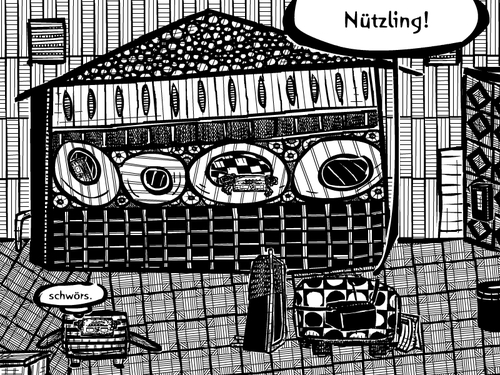 Cartoon: obdach (medium) by bob schroeder tagged insektenhotel,unterkunft,obdach,obdachlos,nuetzling