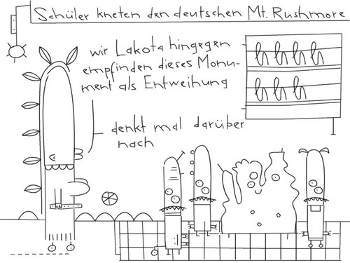 Cartoon: rushmore (medium) by bob schroeder tagged schueler,knete,deutsch,mount,rushmore,lakota,monument