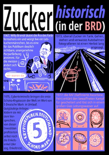 Cartoon: endlich zuckerfrei (medium) by bob schroeder tagged zuckerfrei,diabetes,versteckterzucker,kopftuchmädchen,diy,schokobrunnen,historisch,comic